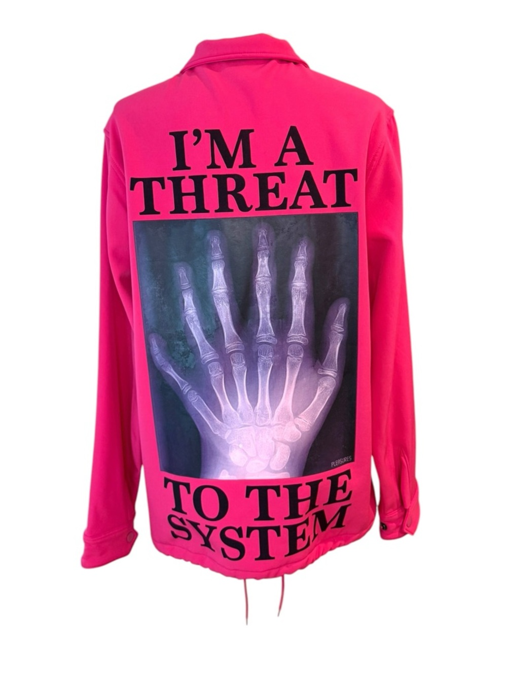 Pleasures Xray Threat to The System Pink Coaches Jacket size Small